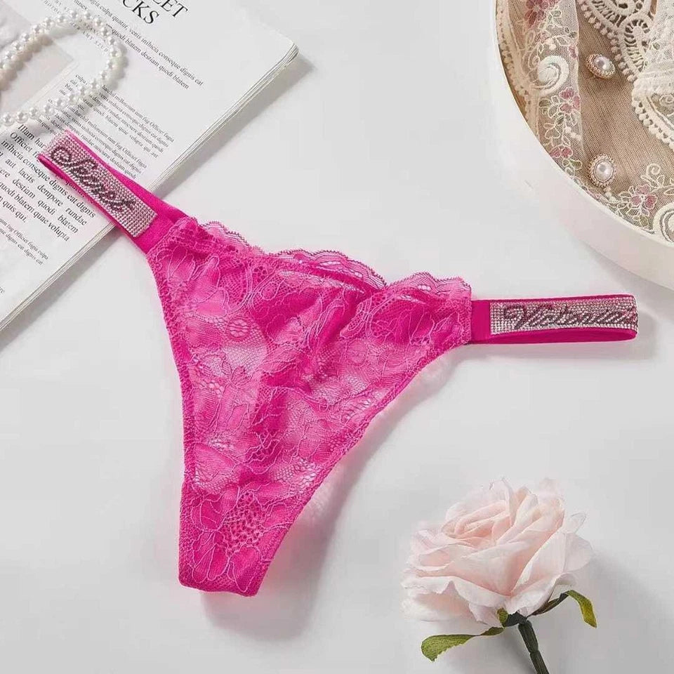 Victoria Secret VERY SEXY Shine Strap Lace or Brazilian Panty or Thong Panty