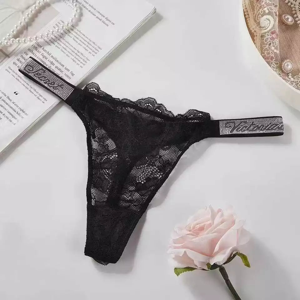 Victoria Secret VERY SEXY Shine Strap Lace or Brazilian Panty or Thong Panty